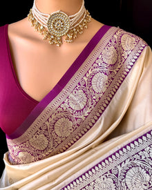 OFF WHITE ART SILK SAREE