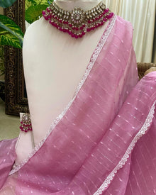 BABY PINK JUTE SILK SAREE