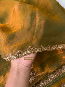 COPPER GREEN SPACE SILK SAREE