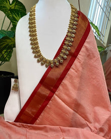 PEACH SOFT GADWAL COTTON SILK SAREE