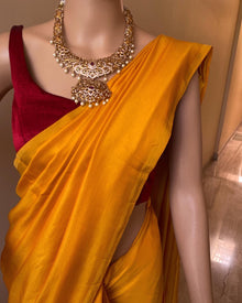 YELLOW MALAI SILK SAREE