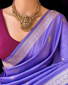 LAVENDER SMALL BORDER ART SILK SAREE