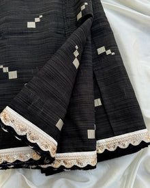 ELEPHANT BLACK COTTON SAREE