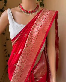 CHILLI RED ART SILK SAREE