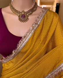 GOLDEN MUSTARD GEORGETTE SAREE
