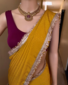 GOLDEN MUSTARD GEORGETTE SAREE