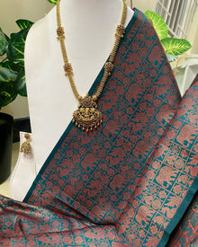 TEAL BLUE THOUSAND BUTTA ART SILK SAREE