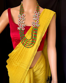 LEMON YELLOW METTALIC TISSUE SAREE