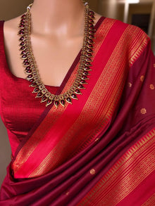 REDDISH MAROON NARAYANPET ART SILK SAREE