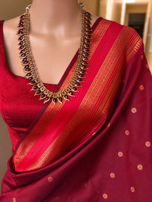 REDDISH MAROON NARAYANPET ART SILK SAREE