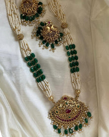 Regal Green & Pearl Necklace Set