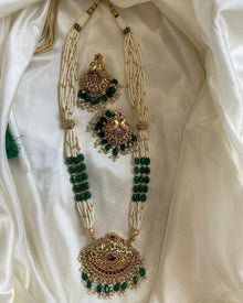 Regal Green & Pearl Necklace Set