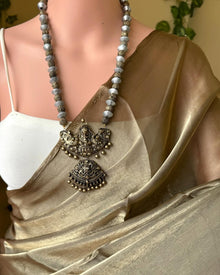 COPPER BLACK GLASS ORGANZA SAREE