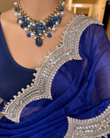 PEPSI BLUE TISSUE SAREE
