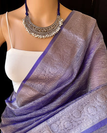 VIOLET CRUSH TISSUE SAREE