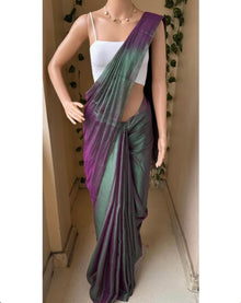 PEACOCK GREEN COTTON TISSUE SAREE
