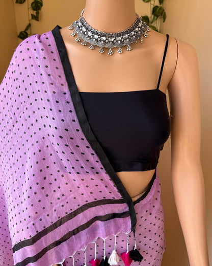 LAVENDER MULMUL COTTON SAREE