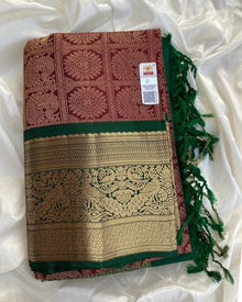 MAROON KANCHIPURAM PURE SILK SAREE