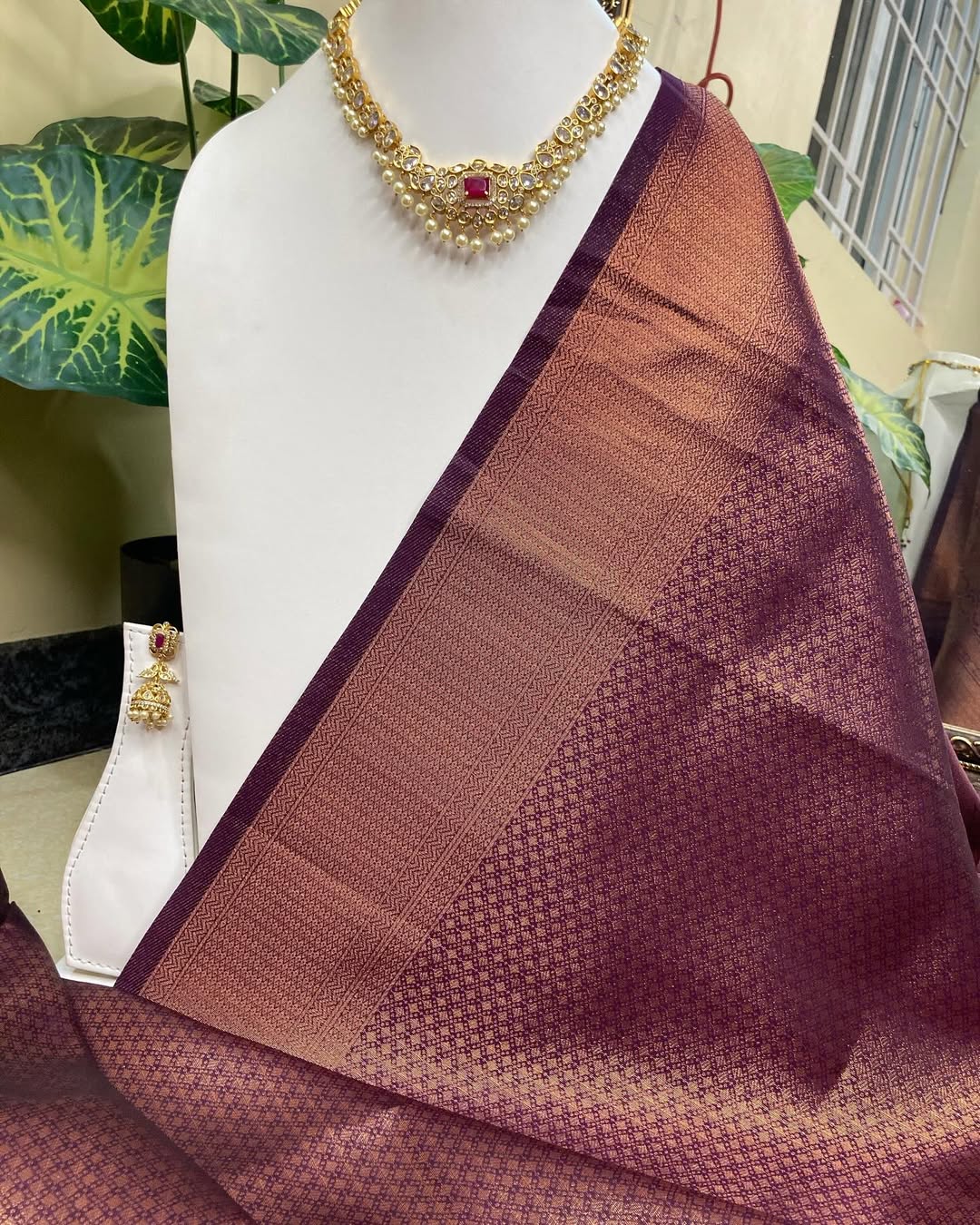 MAGENTA BROCADE ART SILK SAREE