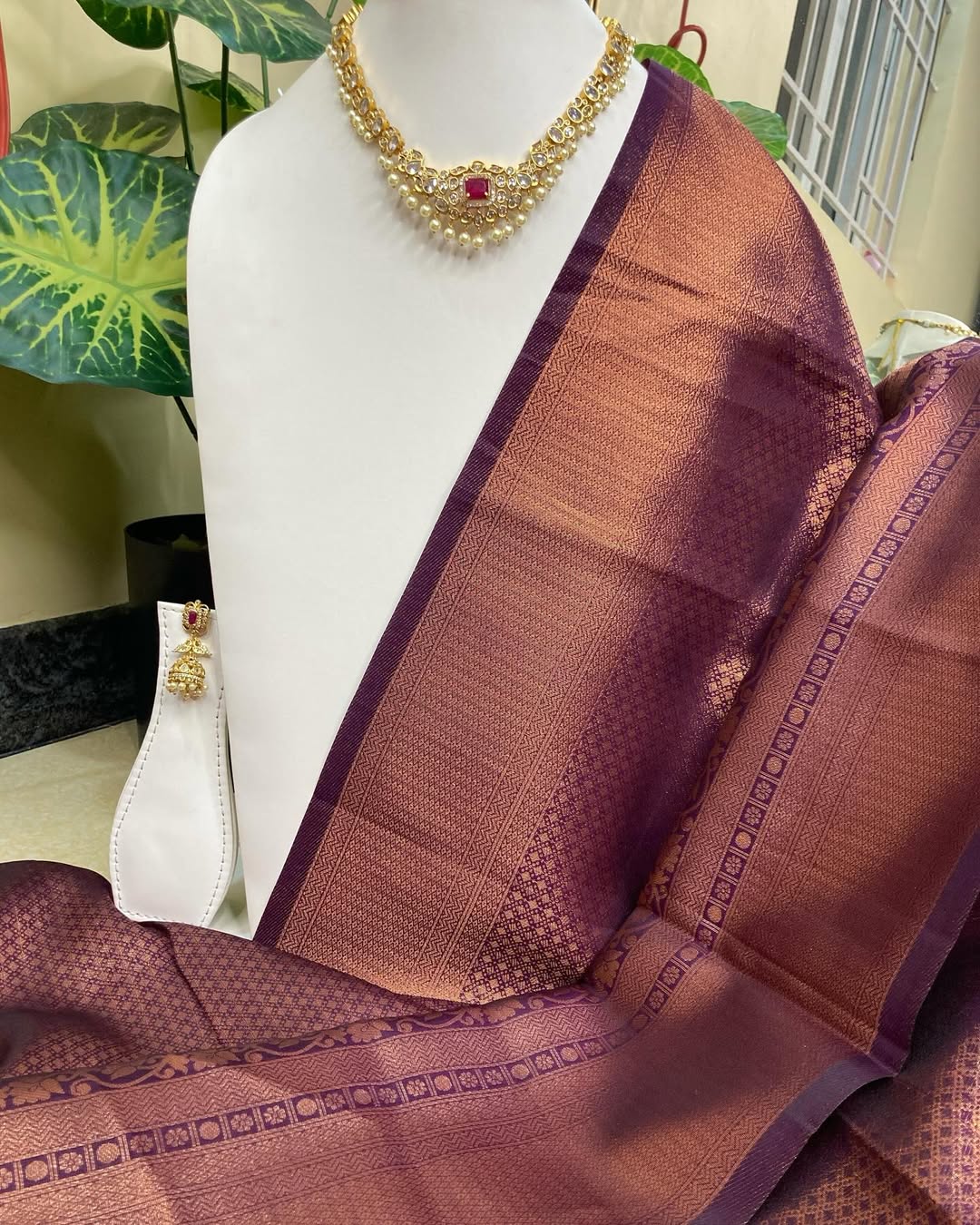 MAGENTA BROCADE ART SILK SAREE