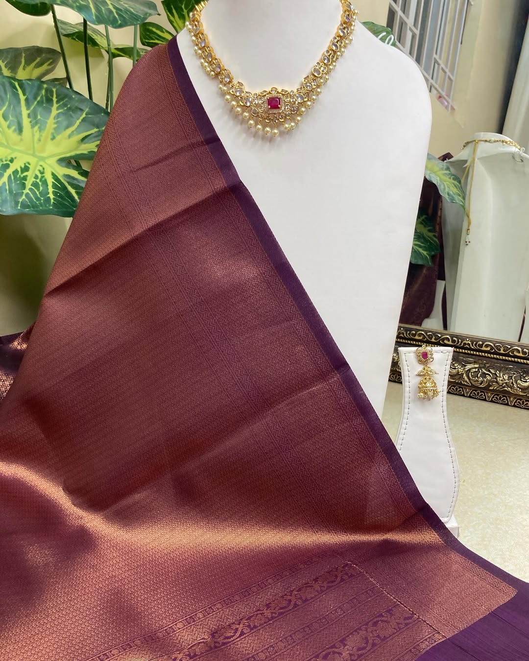 MAGENTA BROCADE ART SILK SAREE