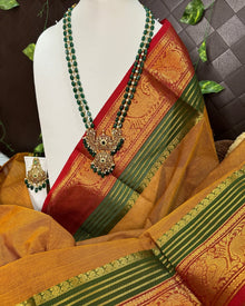 MUSTARD KANCHI COTTON SAREE