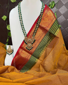 MUSTARD KANCHI COTTON SAREE