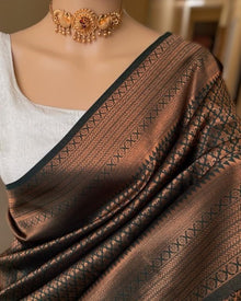 BOTTLE GREEN ART SILK BROCADE SAREE