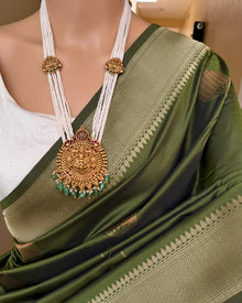 OLIVE GREEN ART SILK SAREE
