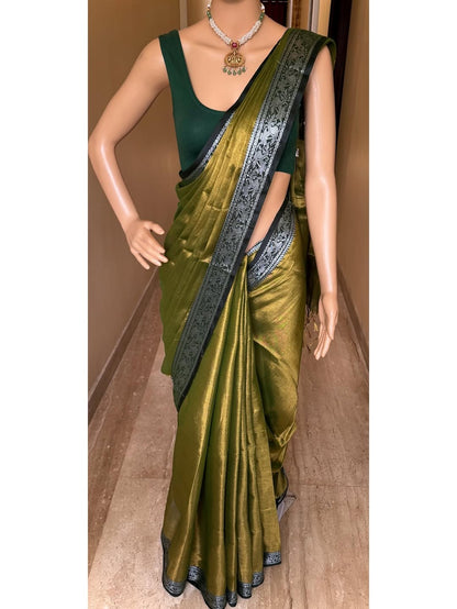 OLIVE GREEN TISSUE WITH OLIVE GREEN BORDER