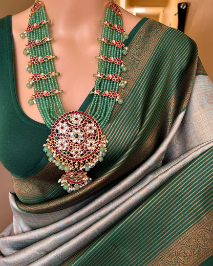 PASTEL GREEN KATTAM ART SILK SAREE