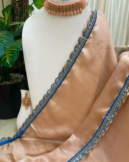 PEACH GEORGETTE SHIMMER SAREE
