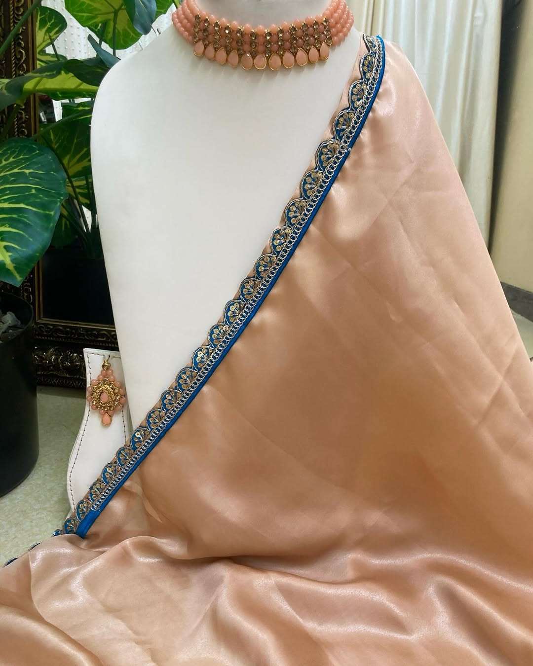 PEACH GEORGETTE SHIMMER SAREE