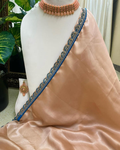 PEACH GEORGETTE SHIMMER SAREE