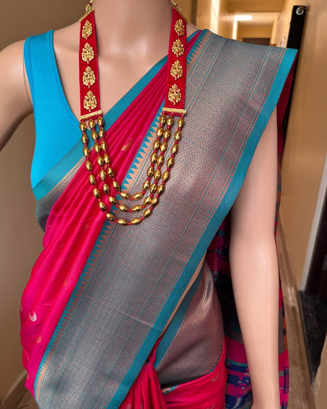RANI PINK DUAL TONE CHANDRAKOR (MOON) ART SILK SAREE