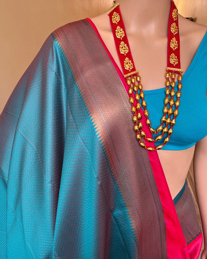 RANI PINK DUAL TONE CHANDRAKOR (MOON) ART SILK SAREE