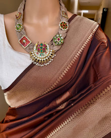 RUST BROWN ART SILK SAREE