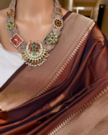RUST BROWN ART SILK SAREE