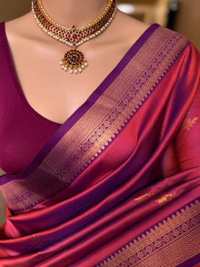 PURPLE DUAL TONE SOFT ART SILK SAREE