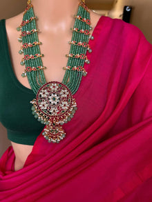 RANI PINK PLAIN KHADI COTTON SAREE