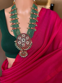 RANI PINK PLAIN KHADI COTTON SAREE