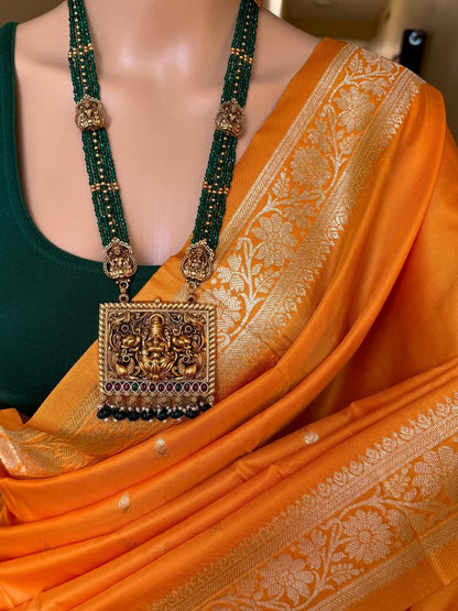 YELLOW SOFT SILK SAREE WITH GOLDEN ZARI WEAVE BORDER