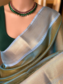 PASTEL GREEN DUAL SHADE TISSUE SAREE
