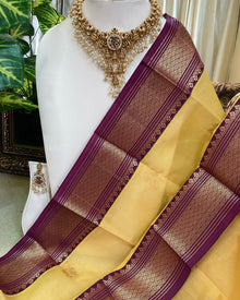 SANDAL KORA COTTON SAREE WITH MAGENTA BORDER AND PALLU