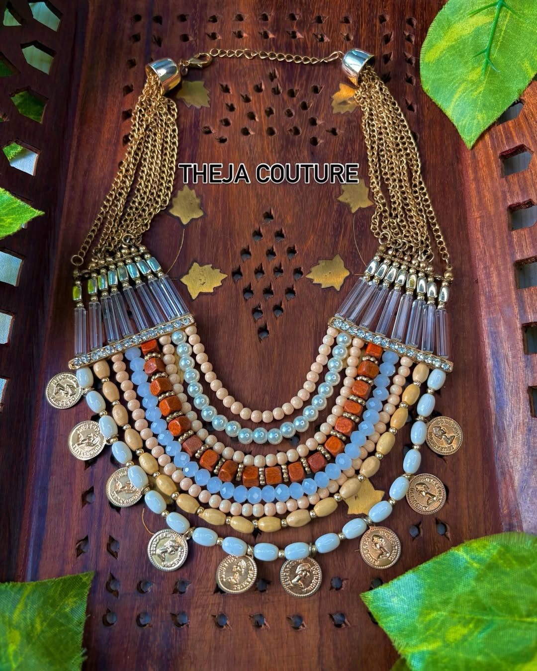 Fancy white beads necklace