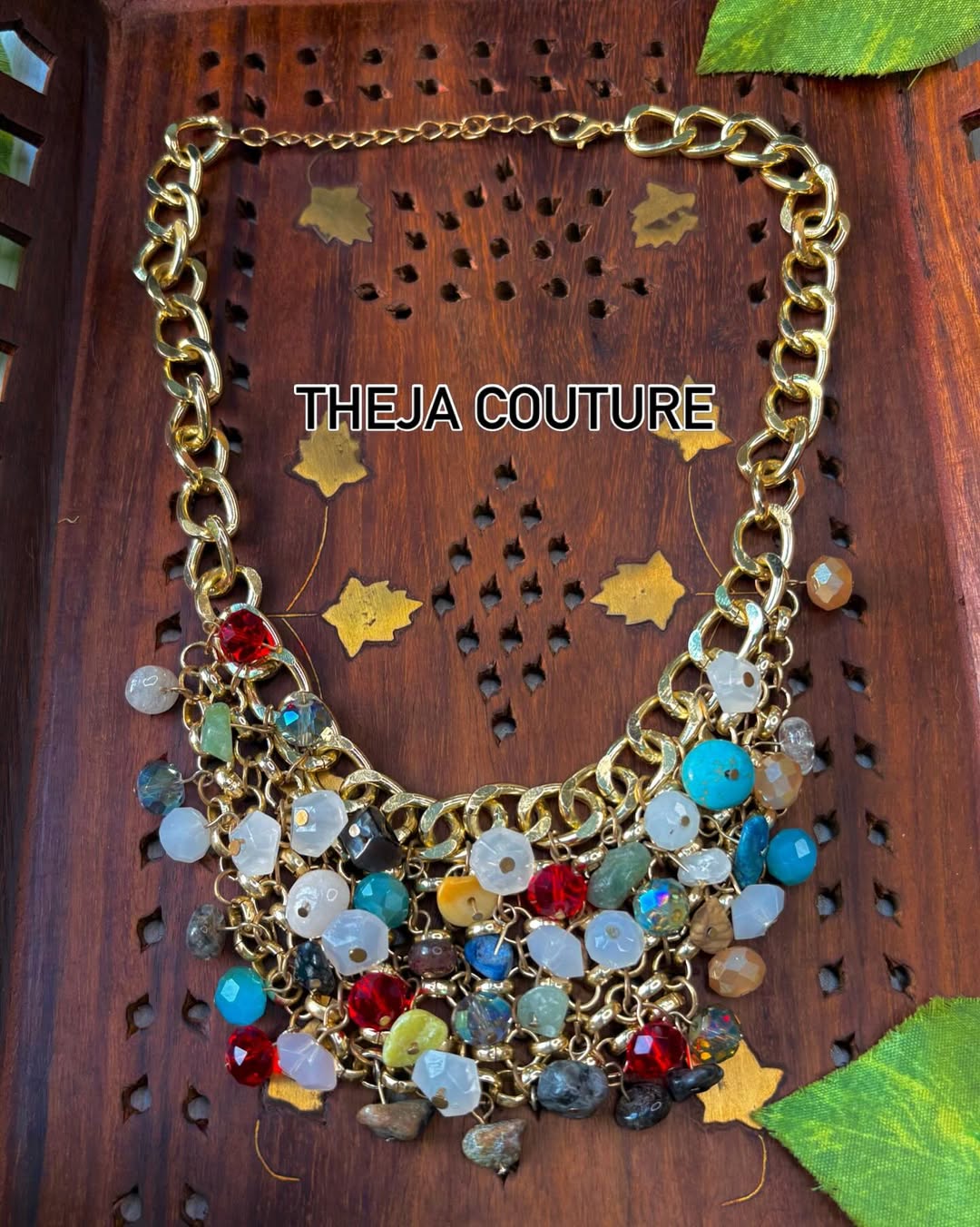 Multi crystal layer necklace