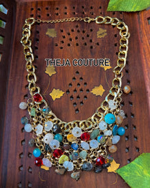 Multi crystal layer necklace