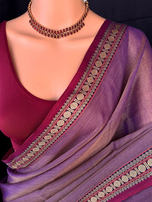 Lavender soft cotton saree