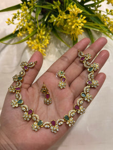 Fancy red green necklace