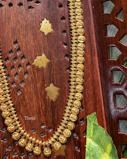 Long Lakshmi coin necklace